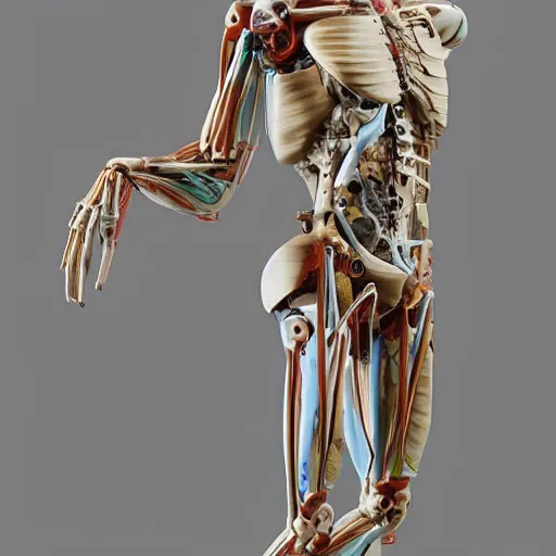 Image similar to a sculpture of anatomical cyborg
