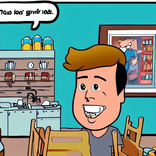 Prompt: cartoon of ben movie star shopping for a new grill for his teeth