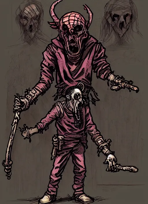 Prompt: concept art of filthy frank as a boss in darkest dungeon, highly detailed, dark atmosphere, cosmic horror, body horror, lovecraft mythos, key character poster