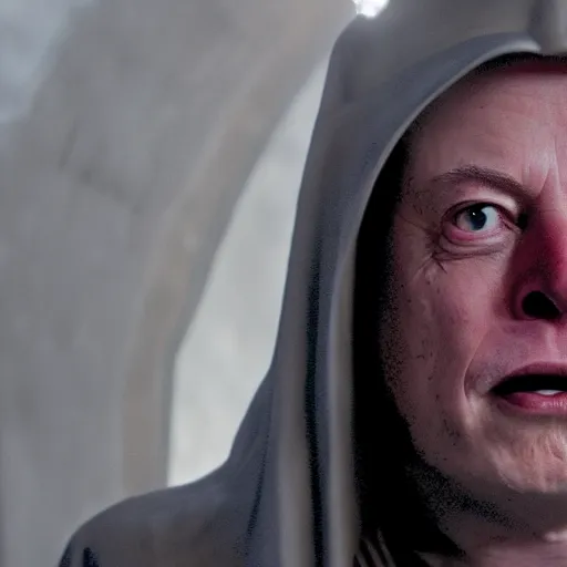 Image similar to elon musk as emperor palpatine as seen in raiders of the lost ark, 8k resolution, full HD, cinematic lighting, award winning, anatomically correct