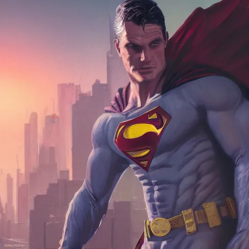 Image similar to highly detailed portrait, batman superman, in gta v, stephen bliss, unreal engine, fantasy art by greg rutkowski, loish, rhads, ferdinand knab, makoto shinkai and lois van baarle, ilya kuvshinov, rossdraws, tom bagshaw, global illumination, radiant light, detailed and intricate environment