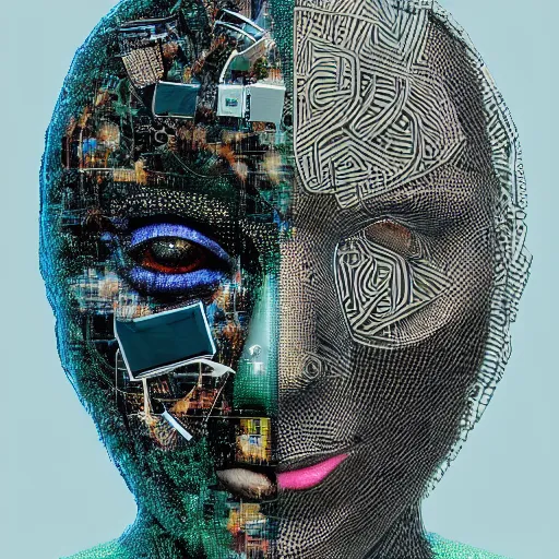 Prompt: merging with ai, incredibly detailed, ai art by xander steenbrugge, @ xsteenbrugge