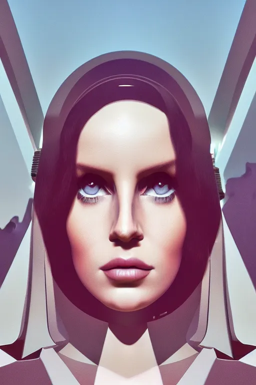 Prompt: symmetric digital portrait of lana del rey as a cyborg, monument valley, sharp focus, realistic scifi masterpiece, cinematic natural light, highly intricate details, 8 k, hdr, octane render