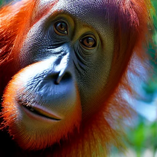 Prompt: orangutan selfie photograph, taken at walmart