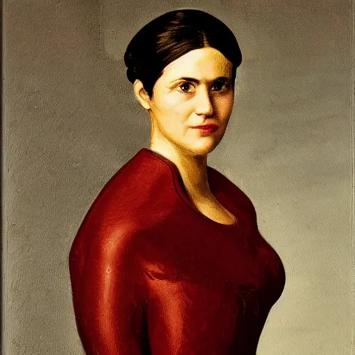 Prompt: a portrait of woman in the style of paullo renzi