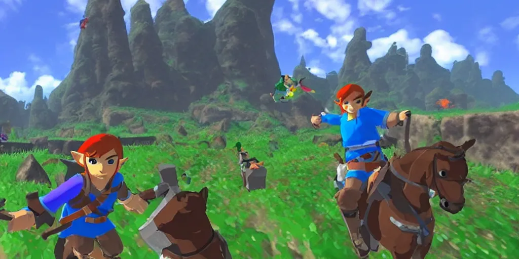 Prompt: gopro footage from legend of Zelda