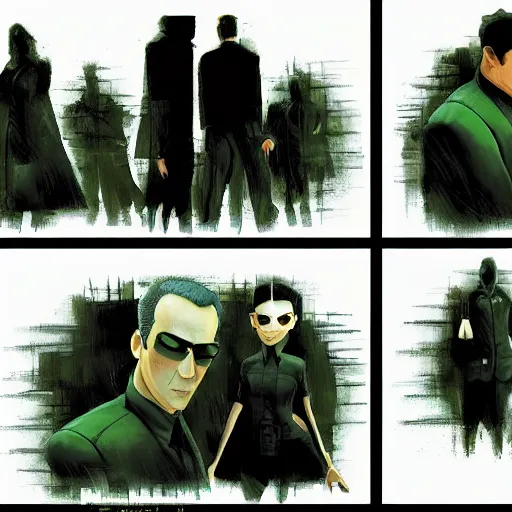 Image similar to the matrix pixar movie. Cinematic concept art