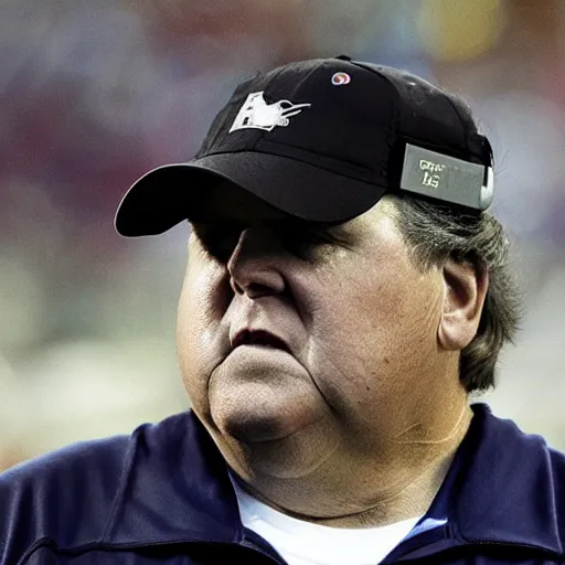 Image similar to a morbidly obese coach Belichick