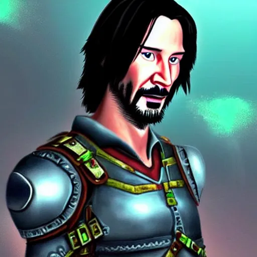 Image similar to keanu reeves mixed with link from legend of zelda