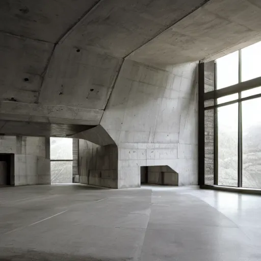 Image similar to brutalism architecture interior