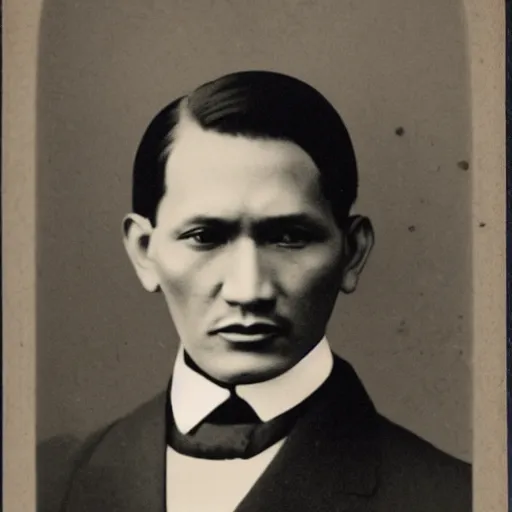 Prompt: vintage photo portrait of jose rizal in spain