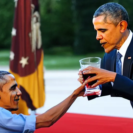 Image similar to obama drinking rakia