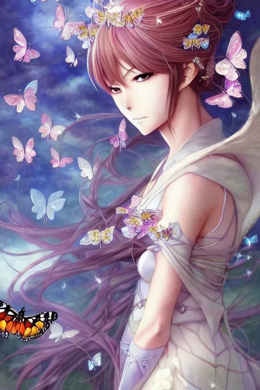 Anime Girl & Butterflies Aesthetic Wallpaper - Anime Girl Wallpaper