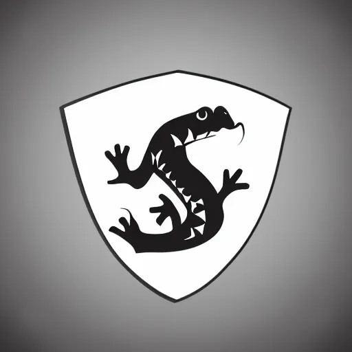 Image similar to vector symbol for a fictional guild of a salamander, iconic, clean, white background, artstation, symbolic, monochrome