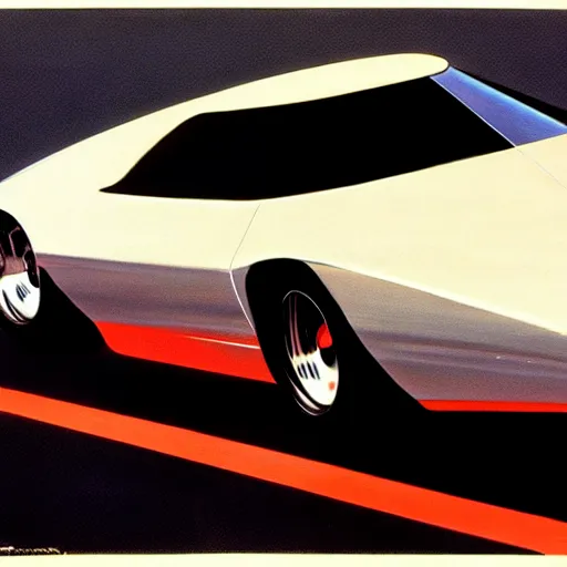 Prompt: concept art for a one person car, painted by syd mead, high quality