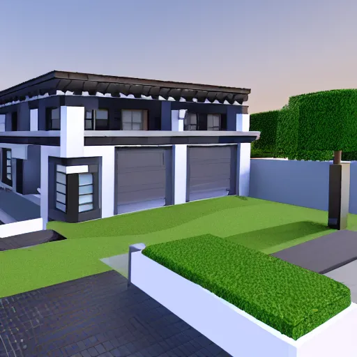 Prompt: a modern day house in roblox, 4 k hd, digital art