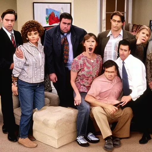Image similar to the office cast on roseanne tv show, movie still