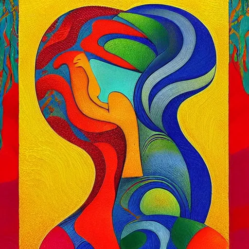 Prompt: by georges lacombe, by kenne gregoire rigorous. computer art. a colorful abstract composition. it is made up of geometric shapes & lines in various colors. the shapes appear to be floating in space & the colors are very bright & vibrant.