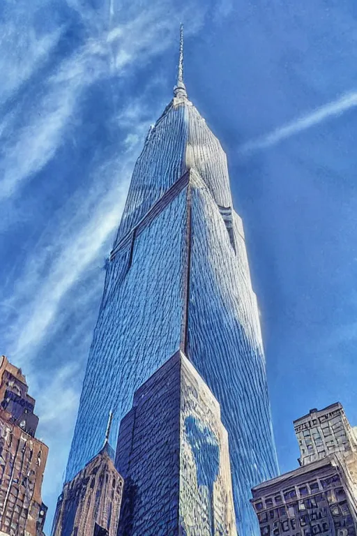 Prompt: A giant alien spaceship in the sky of New York, a photo taken on phone, photo taken from the ground, social media