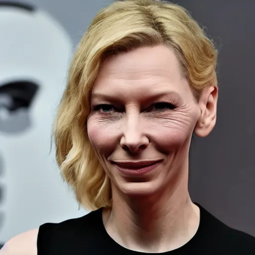 Prompt: cate blanchet as the terminator, half torn face