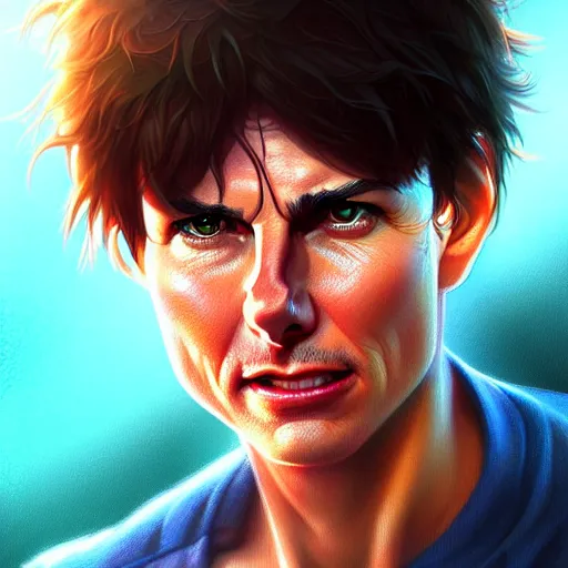 Image similar to tom cruise, portrait shinkai makoto studio ghibli studio key hideaki anno sakimichan stanley artgerm lau rossdraws james jean marc simonetti elegant highly detailed digital painting artstation pixiv