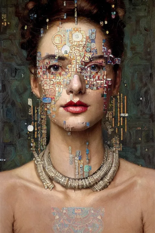 allover painting face portrait of elegantly beautiful, | Stable ...