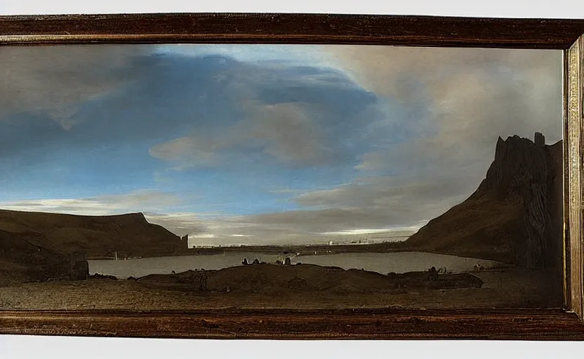 Prompt: an Icelandic landscape by Canaletto