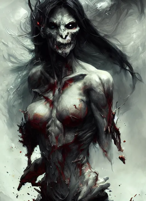 Prompt: powerful undead litch painted by raymond swanland