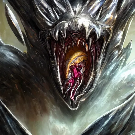 Prompt: detailed close maw shot of a gigantic goddess elegant beautiful stunning anthropomorphic hot robot mecha female dragon, eating and swallowing scared humans, humans piling up on the tongue, with sleek silver metal armor and cat ears, OLED visor over eyes, micro art, prey, vore, digital art, mawshot, dragon vore, dragon maw, furry art, high quality, 8k 3D realistic, macro art, micro art, Furaffinity, Deviantart, Eka's Portal, G6