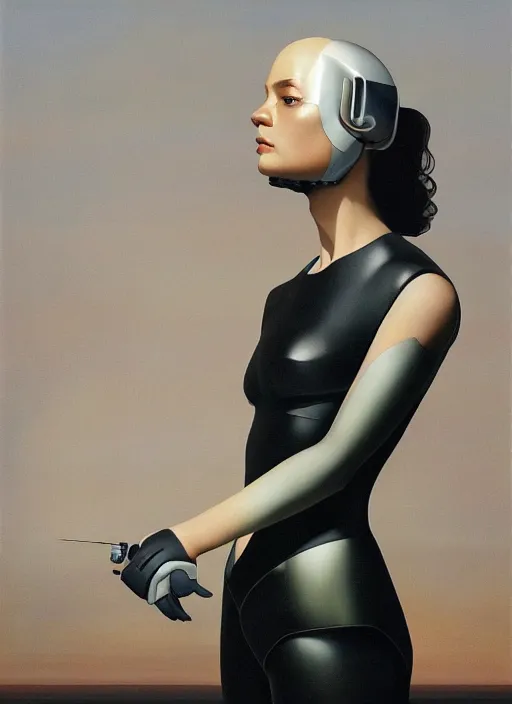 Image similar to a portrait of a cyborg in a scenic environment by mary jane ansell