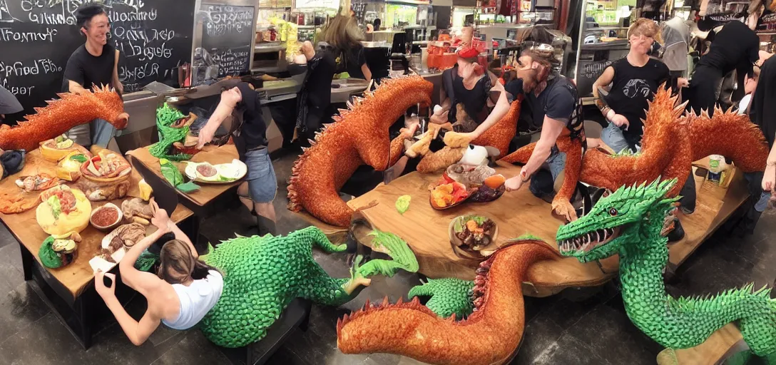 Image similar to food warriors fighting a food dragon