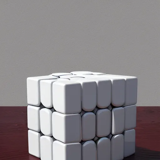Image similar to rubics cube on white table