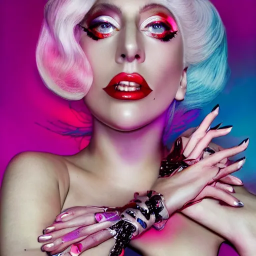 Image similar to lady gaga artpop act 2 album cover shot by nick knight, canon, highly realistic. high resolution. highly detailed. dramatic. 8 k. 4 k.