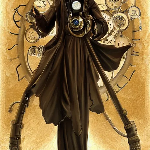 Image similar to amazing lifelike award winning clockwork grim reaper trending on art station artgerm Greg rutowski alpgonse mucha cinematic