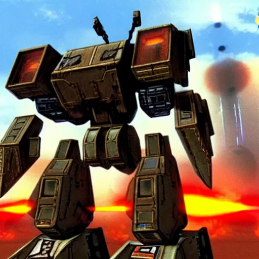 Image similar to mechwarrior 2, mecha warrior,