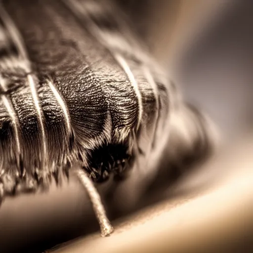 Prompt: macro shot of a moth face, closeup, 4k