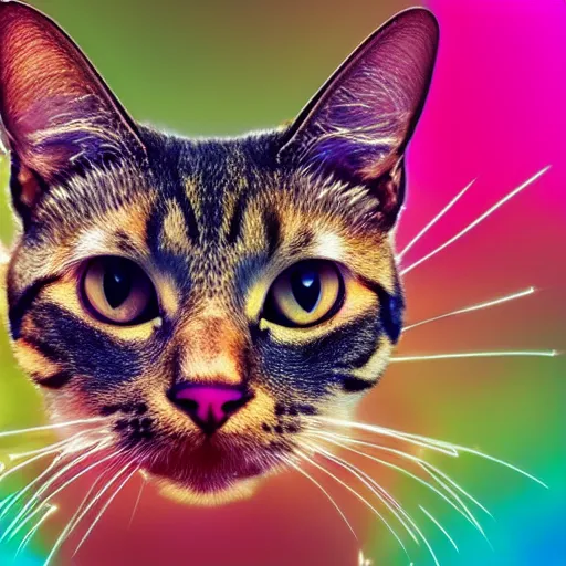 Prompt: kaleidoscopic photo of a cat