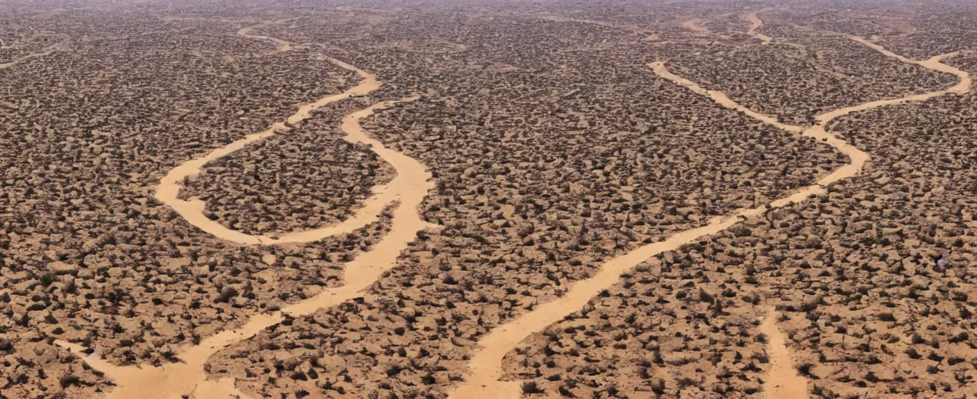 Prompt: reforesting sahara desert with flying rivers