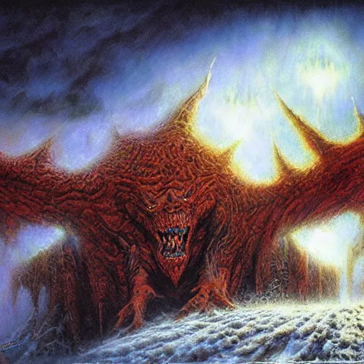 Image similar to i blind from the light when notorious blizzard is raging by bob eggleton