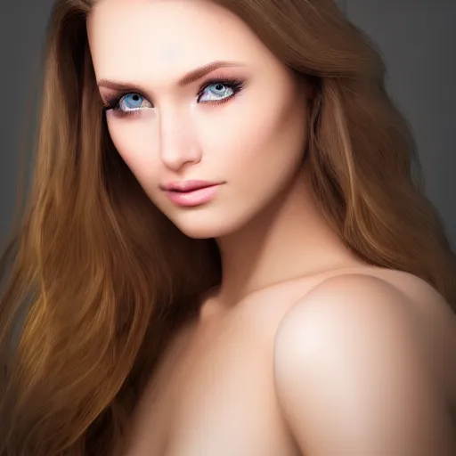 Image similar to pretty Caucasian woman, headshot, 3/4 face turn, soft lights, photorealistic