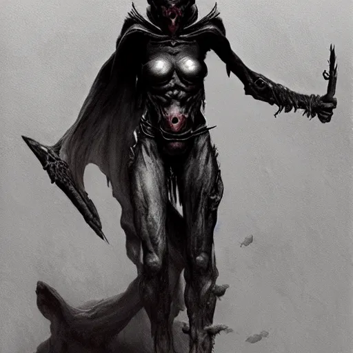 Prompt: dark elf executioner concept art, beksinski, trending on artstation