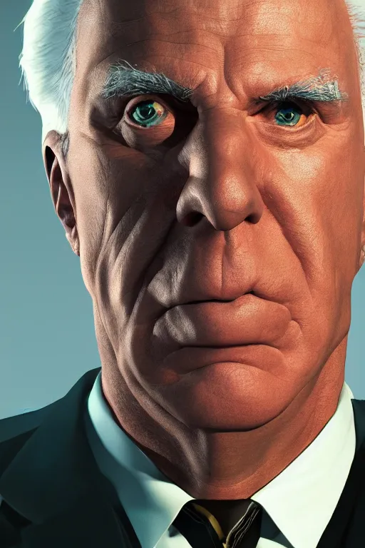 Image similar to Judge dread Frank Drebin, Judge dread, extremely detailed, full face, mouth, trending on artstation, pixiv, cgsociety, hyperdetailed Unreal Engine 4k 8k ultra HD, WLOP