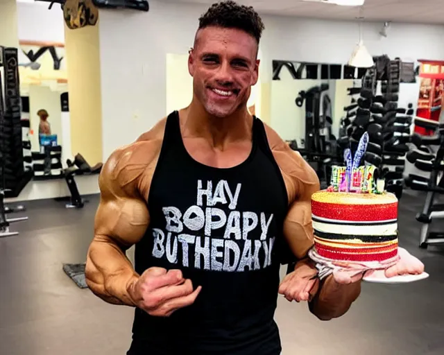 Custom Bodybuilder Happy Birthday Cake Topperfitness - Etsy Sweden