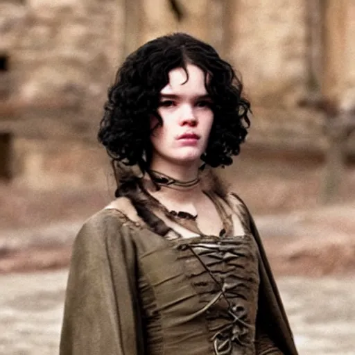 Prompt: john snow as a female