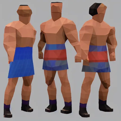Prompt: Low poly John Cena PS1 style graphics