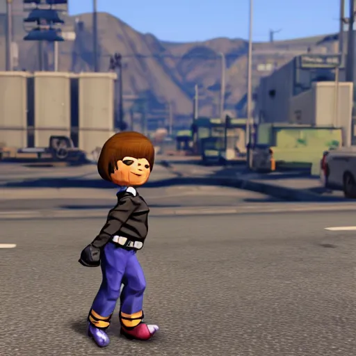 Image similar to Frisk from undertale in GTA V,