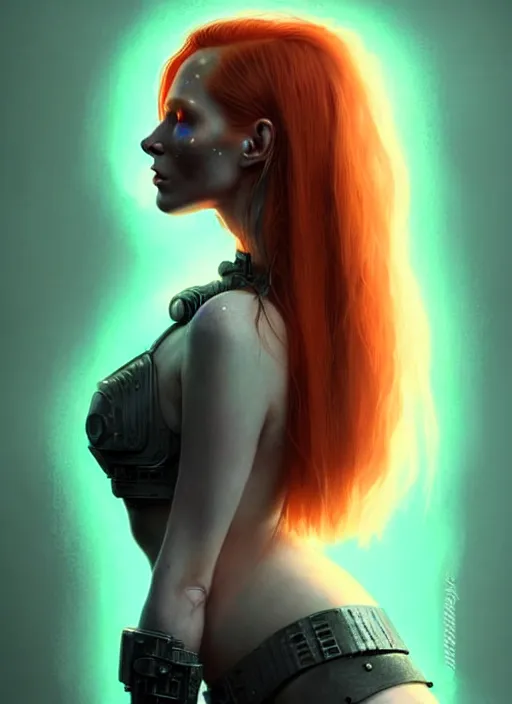 Prompt: an extremely detailed beautiful redhead scandinavian female humanoid with freckles, by loish, d & d, fantasy, cyber neon lighting, futurism, cyberpunk fashion clothing, elegant profile posing, perfect anatomy, hyper photorealistic, digital photography, artstation, pinterest, concept art, art by pascal blanche and greg rutkowski,