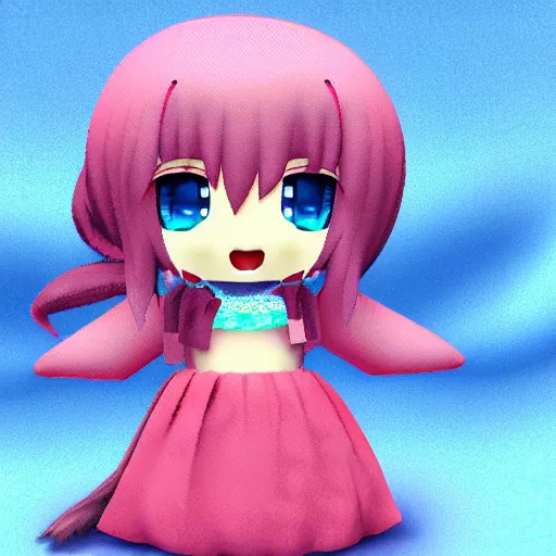 Prompt: cute fumo plush of a girl rendered on playstation 2, anime girl