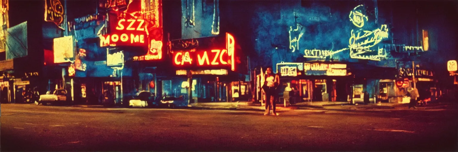 Image similar to 8 0 s polaroid photo, cinema still from david lynch movie, sleazy man watching night streets, colorful haze, americana, high production value, 8 k resolution, hyperrealistic, hdr, photorealistic, high definition, high details, tehnicolor, award - winning photography, masterpiece, amazing colors