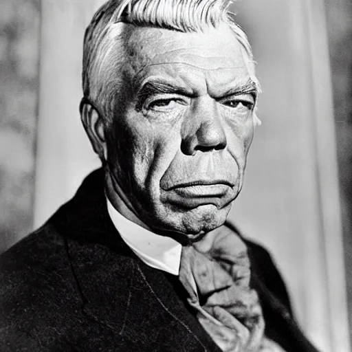 Image similar to gothic vanishing detailed portrait of lee marvin at elderly age of 1 0 5